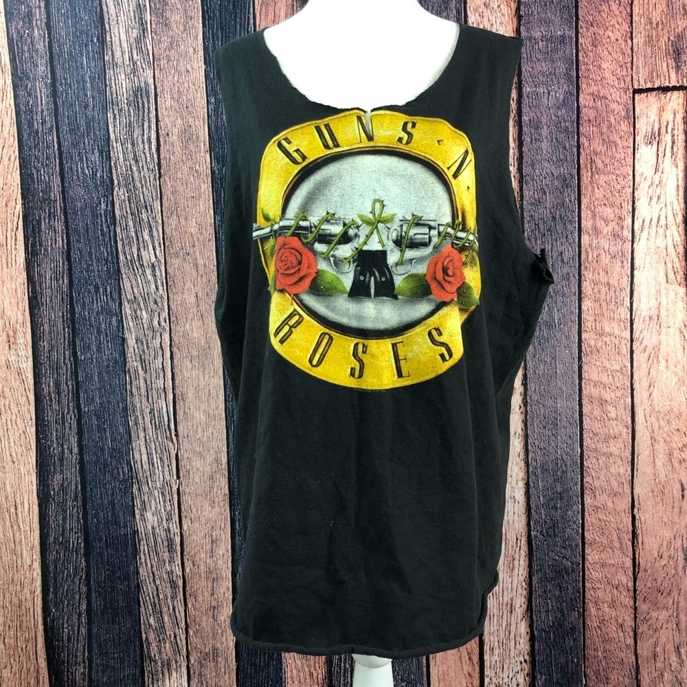 Guns N Roses T-Shirt Womens Cut Off Tank Top Black